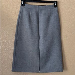 Heather Grey 100% Wool Pencil Skirt